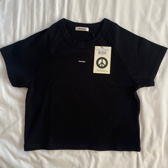 Madhappy Tops - NWT! MadHappy Classics Ribbed Cropped Baby Tee, Black XL